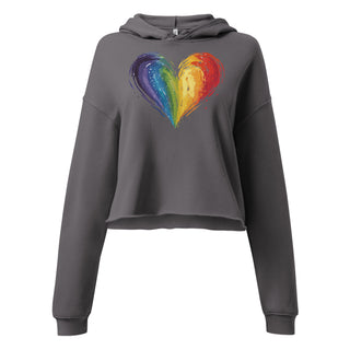 Crop Top Hoodie Rainbow Heart by Ellen Jean Sweatshirt