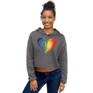 Crop Top Hoodie Rainbow Heart by Ellen Jean Sweatshirt