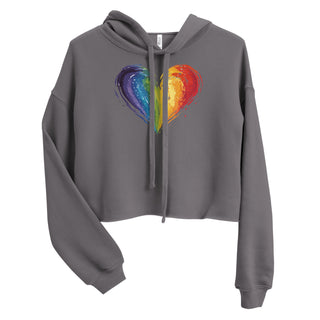 Crop Top Hoodie Rainbow Heart by Ellen Jean Sweatshirt