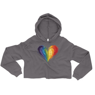 Crop Top Hoodie Rainbow Heart by Ellen Jean Sweatshirt