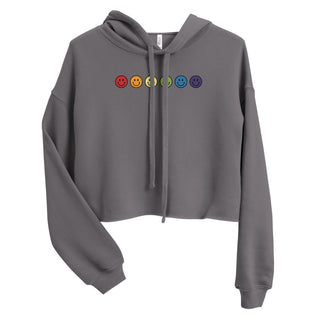 Crop Top Hoodie Rainbow Smiley Face Sweatshirt