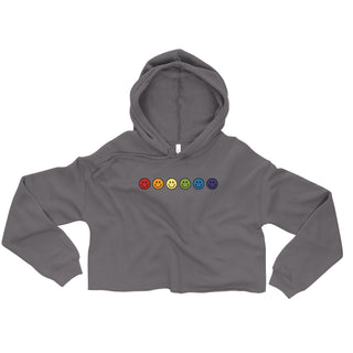 Crop Top Hoodie Rainbow Smiley Face Sweatshirt